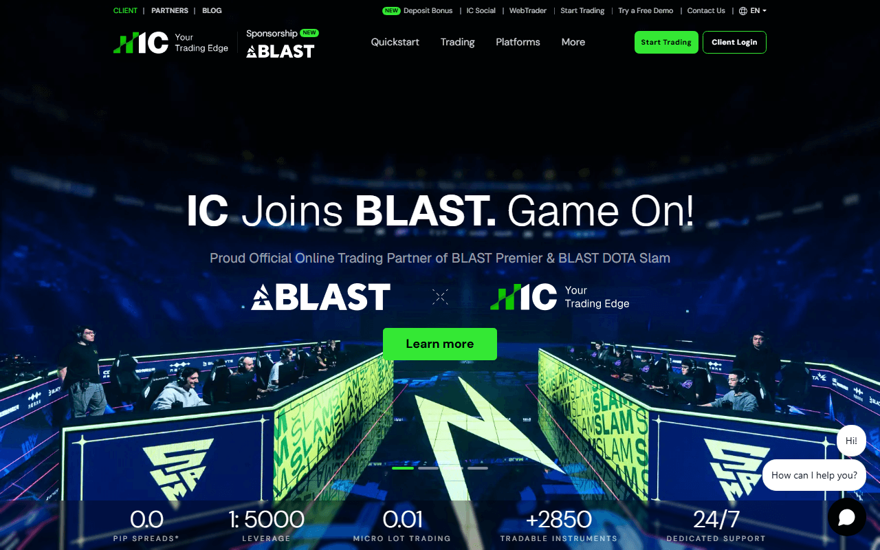 Official website snapshot of IC Markets